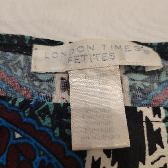 London Times Shift Dress Paisley Mixed Print Retro Colorful Stretchy - Picture 10 of 11